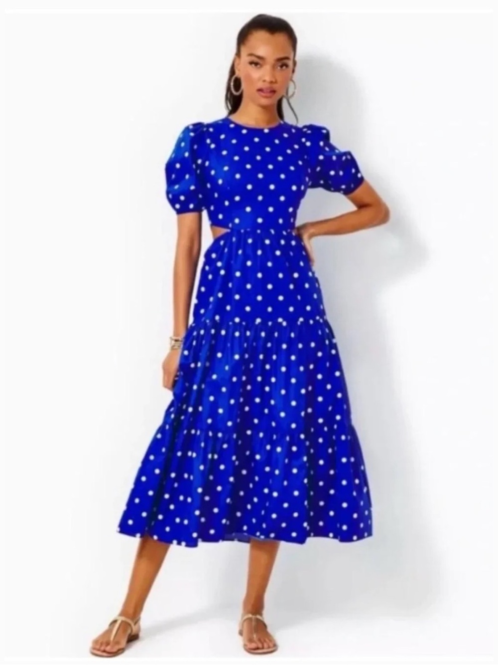Lilly Pulitzer Lyssa Cotton Midi Dress | Blue Grotto Hotter Spot | Size 6